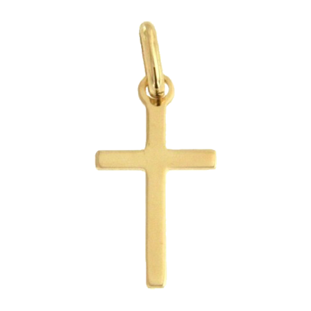 Złoty krzyżyk pr. 585 Krzyżyk płaski gładki duży ZK019